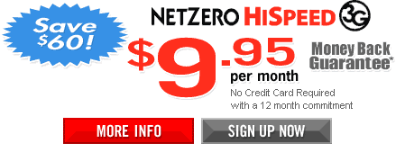NetZero HiSpeed 3G sign up graphic